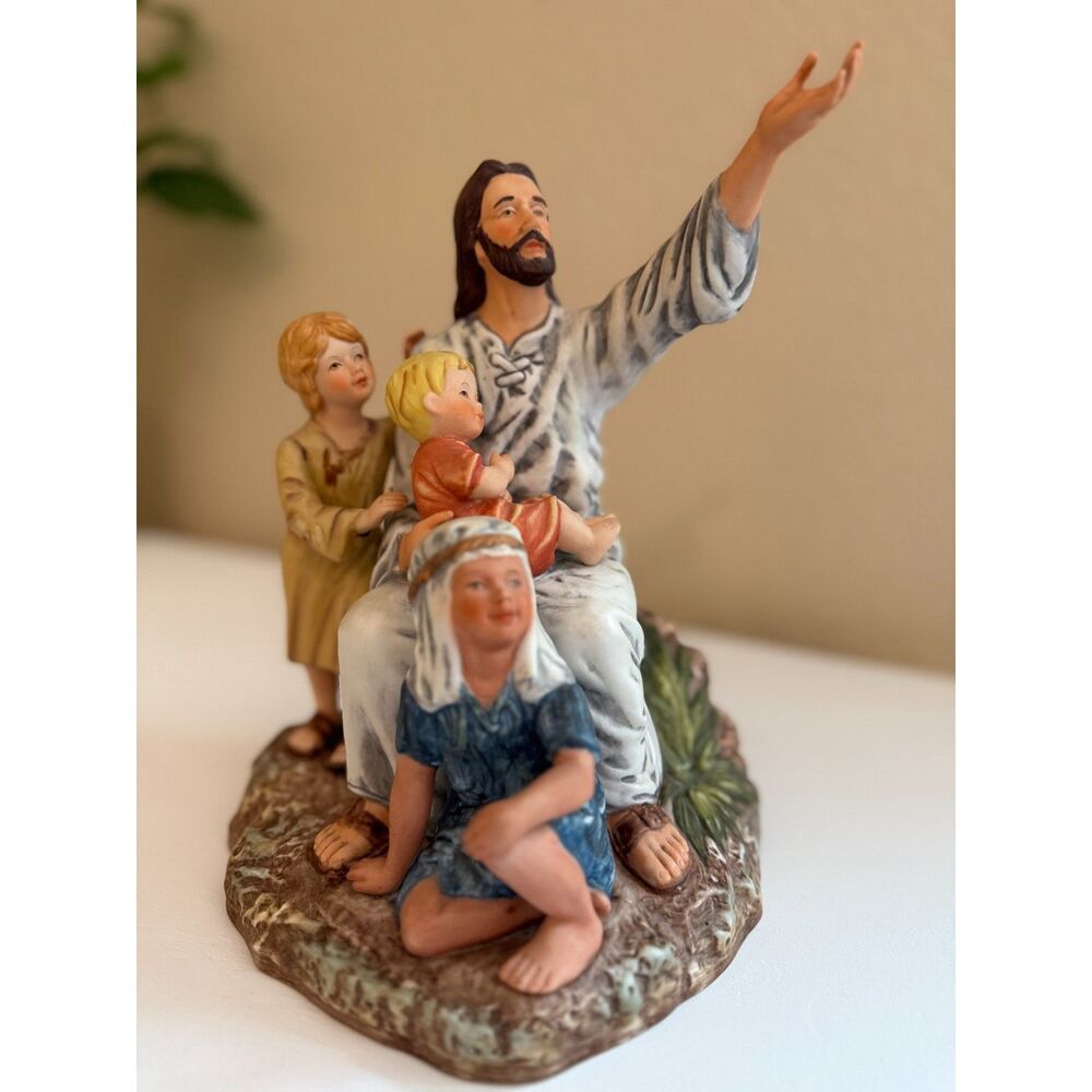 1989 Homco Masterpiece Porcelain "Jesus and Children Come Unto Me" Figurine